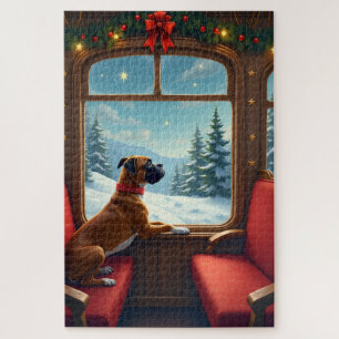 Boxer Weihnachtszugfahrt Malerei