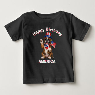 Boxer-Welpe (2e) Patriotisches Kinder-T-Shirt Baby T-shirt