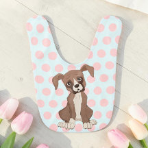 Boxer Welpe auf Pink Polka Dots