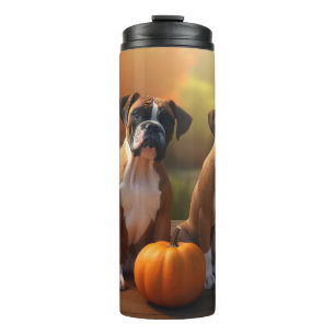 Boxer Welpe Autumn Delight Pumpkin Thermosbecher
