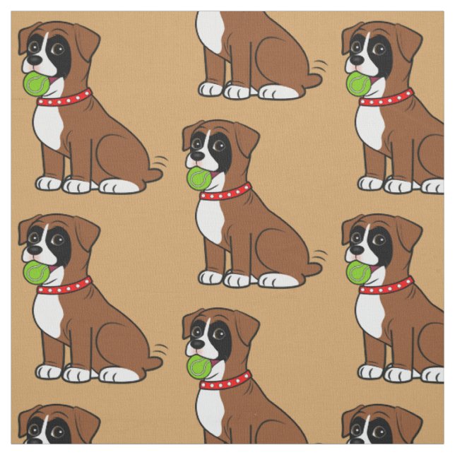 Boxer-Welpe mit Tennisball Stoff (Muster)