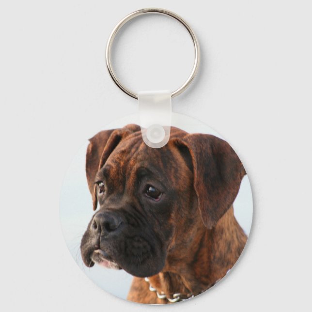 Boxer-Welpe-Schlüsselanhänger Schlüsselanhänger (Vorderseite)