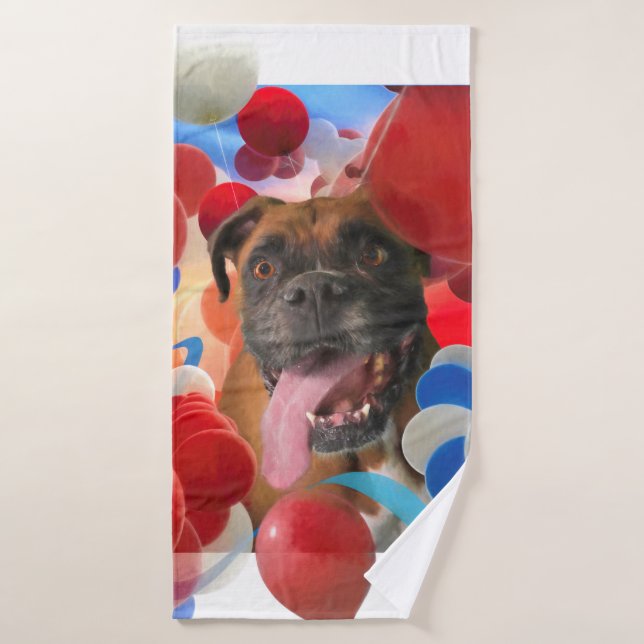 BOXER WelpenHUNDERZEIT IN BOXERVILLE Badehandtuch (Badehandtuch)