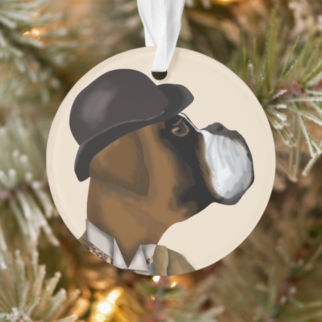 Boxer Wine Snob Ornament (Baum)