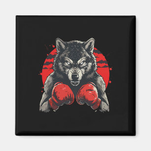 Boxer Wolf Mit Boxhandschuhen Kickboxen Lustiger B Magnet