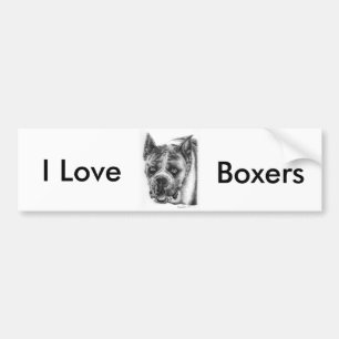Boxer Zeichnend Autoaufkleber