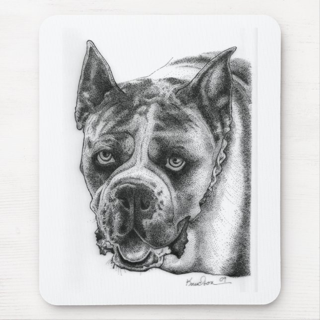 Boxer Zeichnend Mousepad (Vorne)