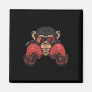 Boxeraffe mit Boxhandschuhen Kickboxen Lustiges B Magnet
