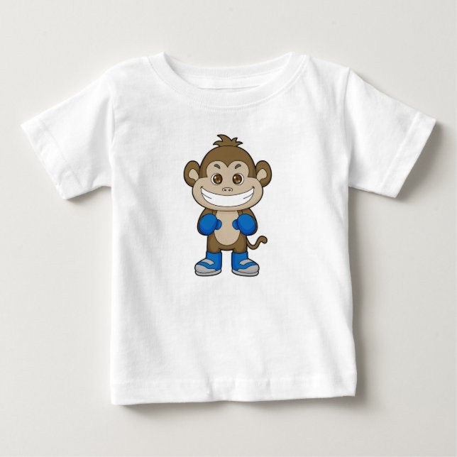 Boxerboxhandschuhe für Affen Baby T-shirt (Vorderseite)