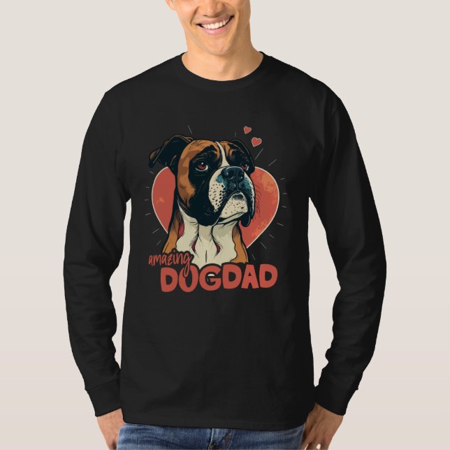 Boxerdog With Heartdecoration Amazing Dogdad  1 T-Shirt (Vorderseite)