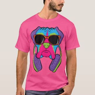 Boxerdogs mit Kopfhörern Liebe Boxer Hunde T-Shirt