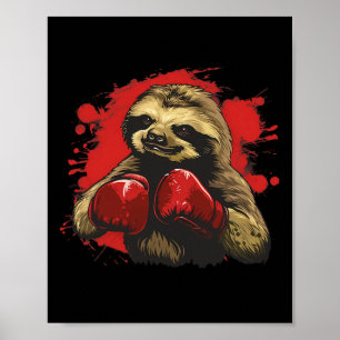 Boxerfaultier mit Boxhandschuhen Kickboxen Lustige Poster