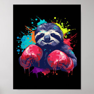 Boxerfaultier mit Boxhandschuhen Kickboxen Lustige Poster