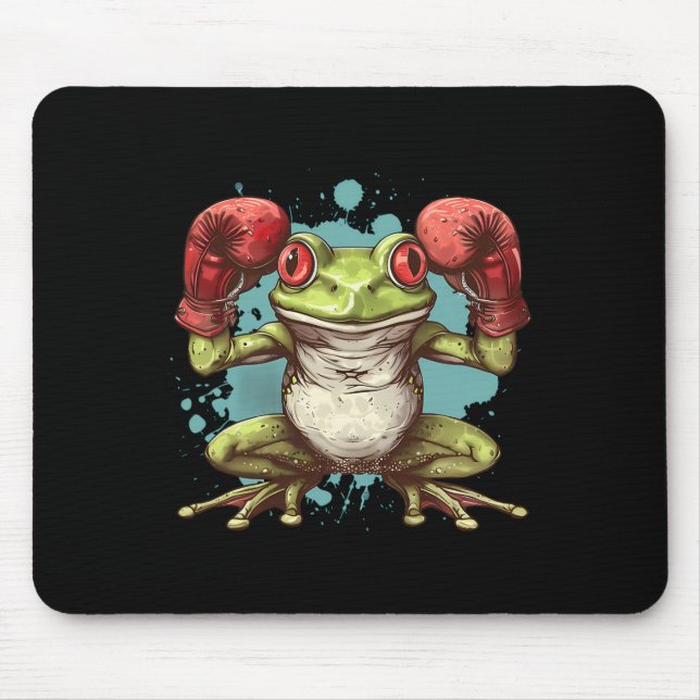 Boxerfrosch mit Boxhandschuhen Kickboxen Lustige B Mousepad (Vorne)