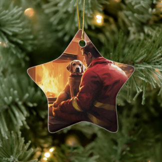 Boxergeschenk, Hausgeschenk, Hundefeuer, Weihnacht Keramik Ornament