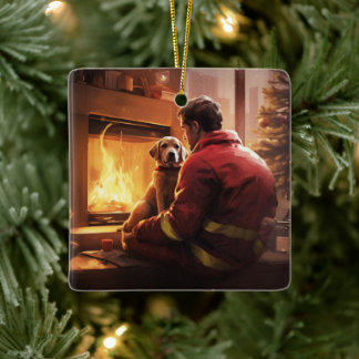 Boxergeschenk, Hausgeschenk, Hundefeuer, Weihnacht Keramikornament