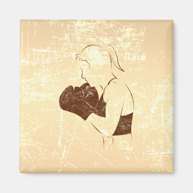 Boxergestörter Blick für Frauen Magnet (Vorne)