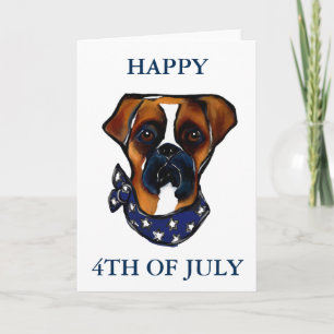 Boxerhund 4. Juli Karte