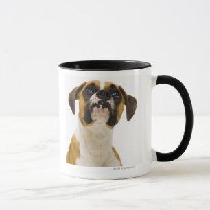 Boxerhund, der oben schaut tasse