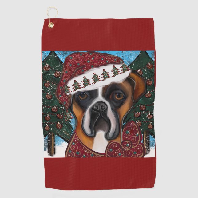Boxerhund Golfhandtuch (Vorderseite)