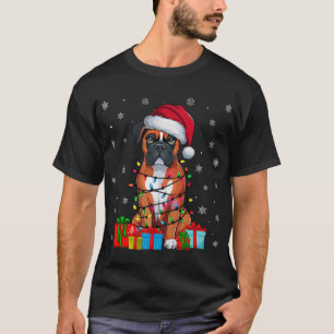 Boxerhund hässliche Weihnachtsbeleuchtung Weihnach T-Shirt