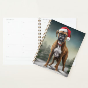 Boxerhund im Schnee Weihnachten Planer