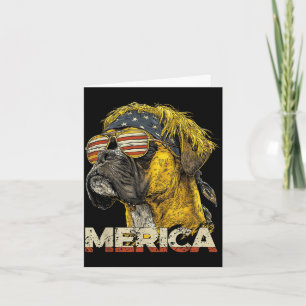 Boxerhund - lustige 4. Juli amerikanische Flagge Karte