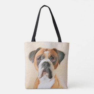 Boxerhund-Malerei unbeschnitten Original-Tierkunst Tasche