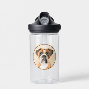 Boxerhund-Malerei unbeschnitten Original-Tierkunst Trinkflasche