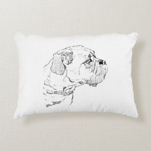 Boxerhund – Minimalistische Illustration für Hunde Dekokissen