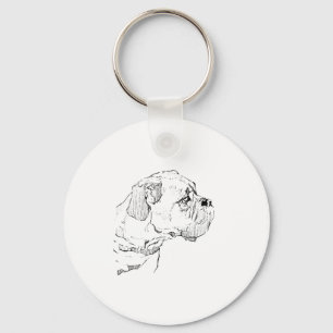 Boxerhund – Minimalistische Illustration für Hunde Schlüsselanhänger