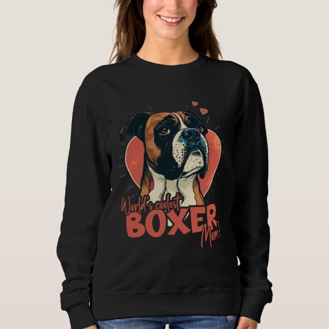 Boxerhund mit Herzdekoration  Coolste Boxermutter Sweatshirt (Vorderseite)