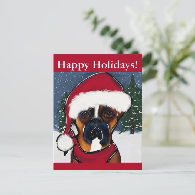Boxerhund Postkarte (Stehend Vorderseite)