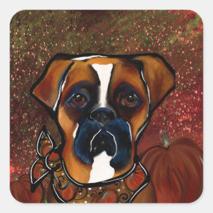 Boxerhund Quadratischer Aufkleber