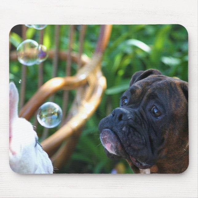 Boxerhund- und -blasen mousepad (Vorne)
