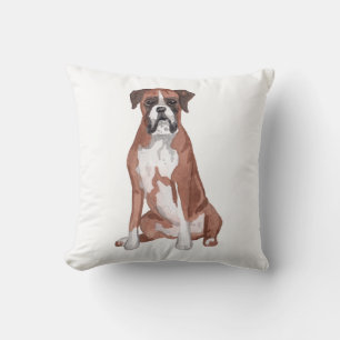Boxerhund Wasserfarben Kunstmalerei Kissen