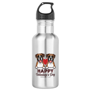 Boxerhunde Frohes Valentinsday Vintage Edelstahlflasche