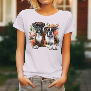 Boxerhunde unter den Blumen T-Shirt