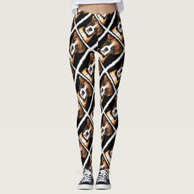 Boxerhundekunst-Leggings Leggings (Vorderseite)