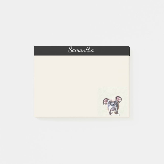 Boxerhundepersonalisierte Post-Itanmerkungen Post-it Klebezettel (Vorderseite)