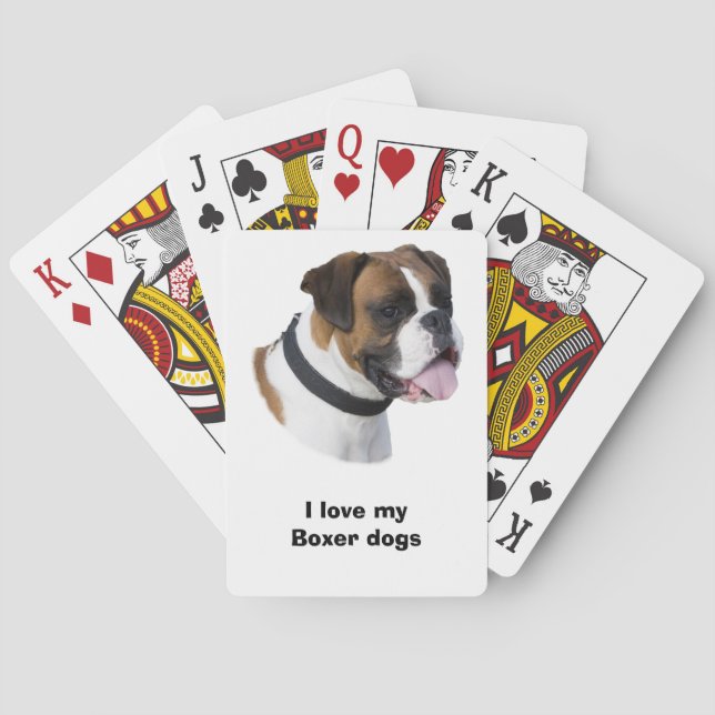 Boxerhundeporträt-Foto Spielkarten (Rückseite)