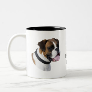 Boxerhundeporträt-Foto Zweifarbige Tasse
