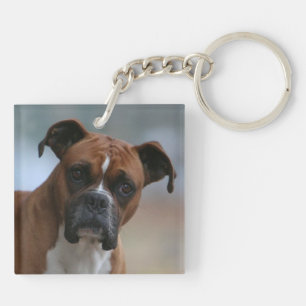 Boxerhundporträt-doppelseitiger Schlüsselanhäng Schlüsselanhänger