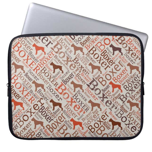 Boxerhundwort-Kunst Laptopschutzhülle (Vorderseite)