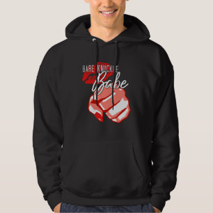 Boxerin ohne Handschuhe mit Lippenstift und Nagell Hoodie