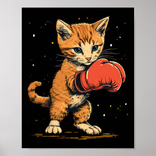 Boxerkatze auf Boxen Männer Frauen Kinder Poster