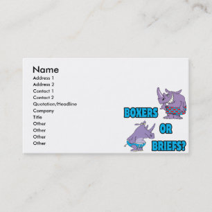 Boxers oder Slips lustige Unterwäsche Nashörner Visitenkarte