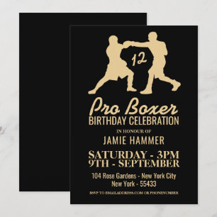 Boxers Silhouette Birthday Party Einladung