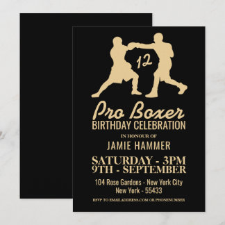 Boxers Silhouette Birthday Party Einladung