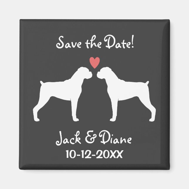 Boxers Wedding Save the Date Magnet (Vorne)
